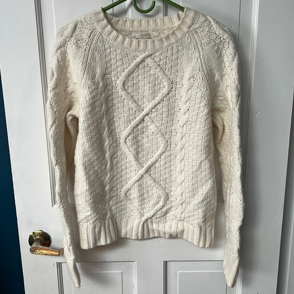 JCrew cream wool sweater size M